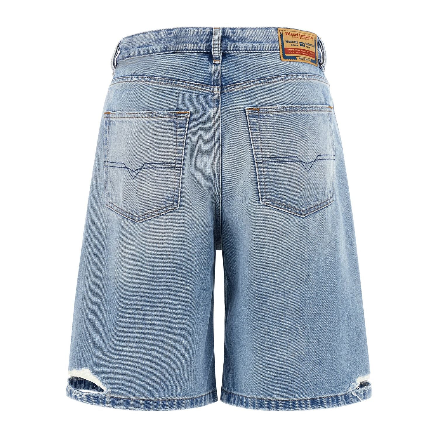 Diesel Blue Cotton Bermuda Shorts