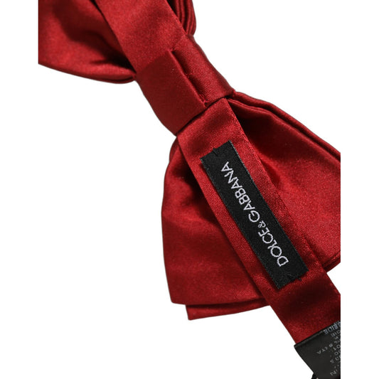 Dolce & Gabbana Men Red 100% Silk Adjustable Neck Papillon Bow Tie