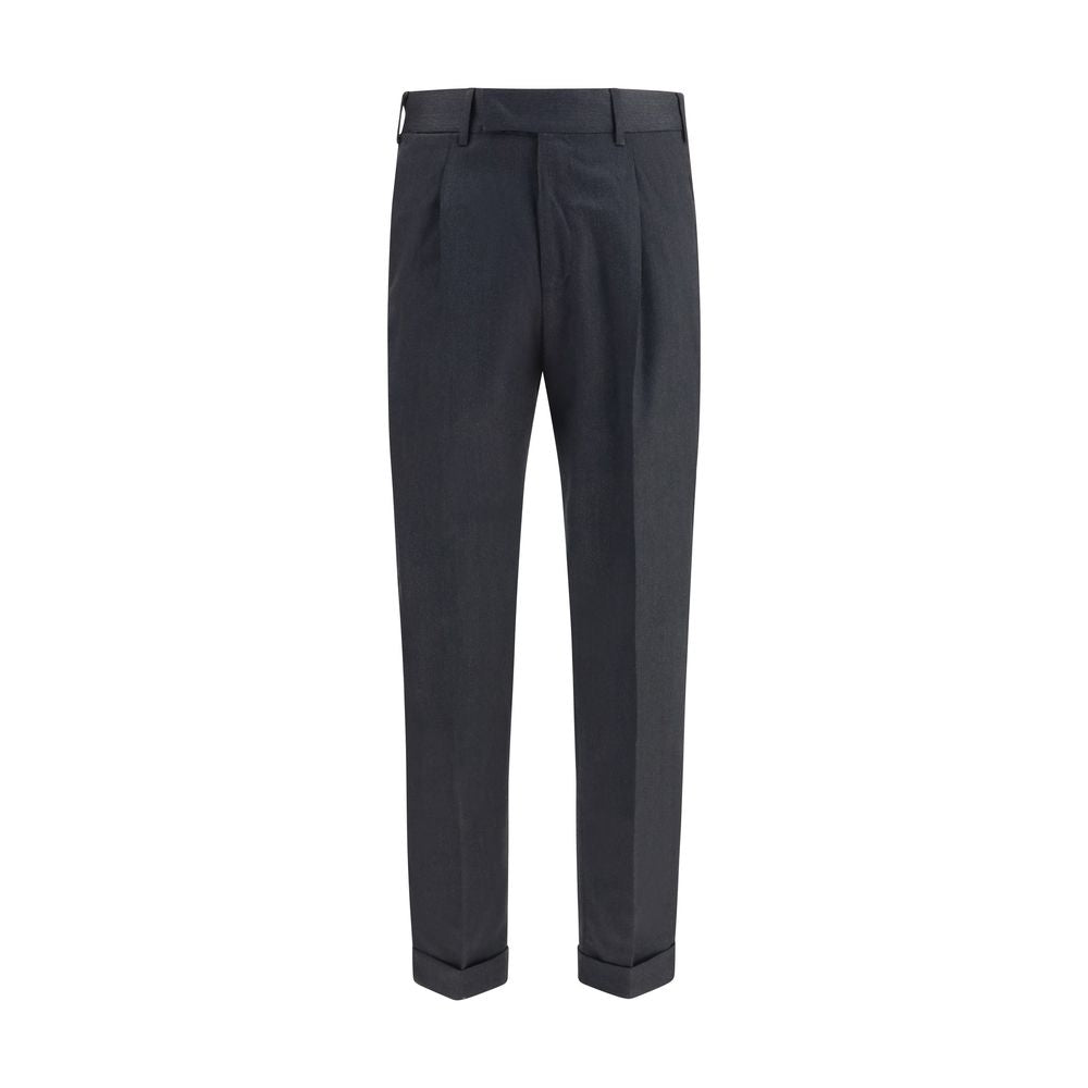 PT Torino Gray Wool Oves Aries Casual Pants