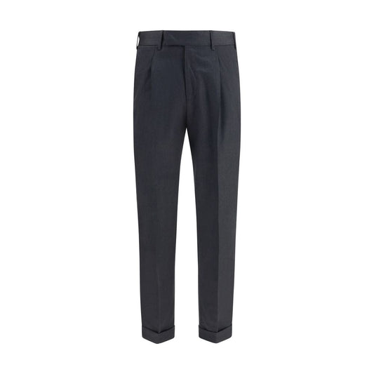 PT Torino Gray Wool Oves Aries Casual Pants