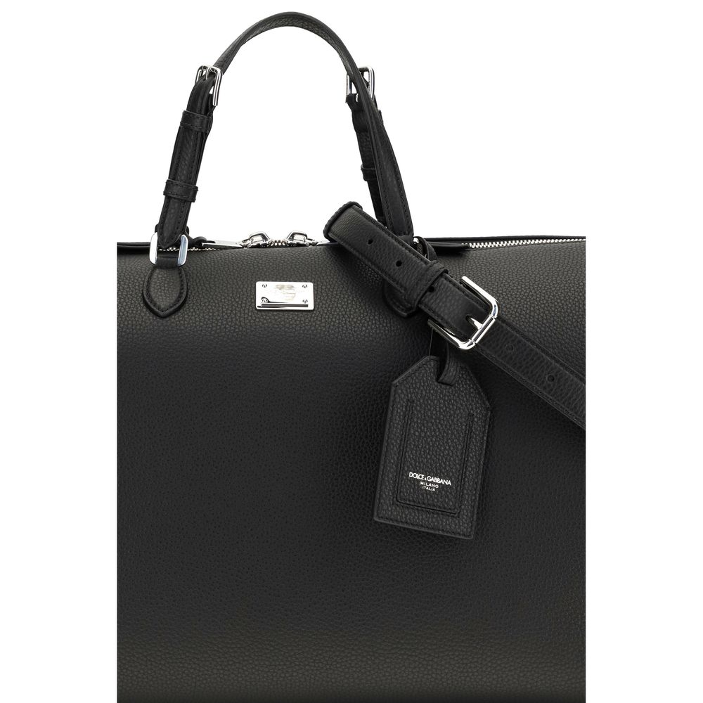 Dolce & Gabbana Black Calf Leather Bos Taurus Luggage And Travel