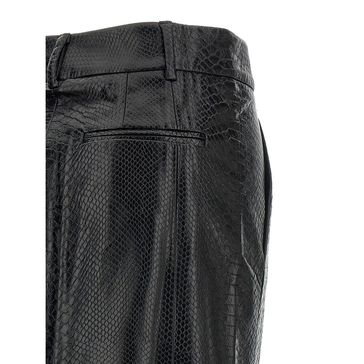 The Andamane Black Polyethylene Midi Skirt