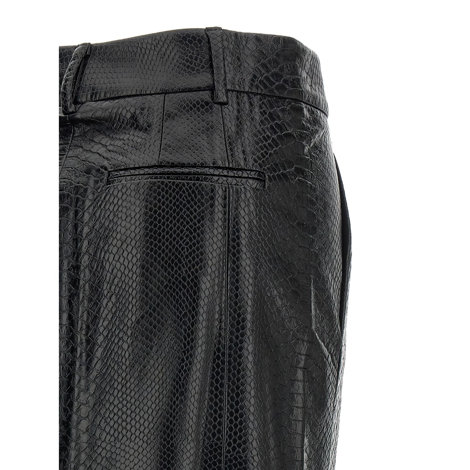 The Andamane Black Polyethylene Midi Skirt