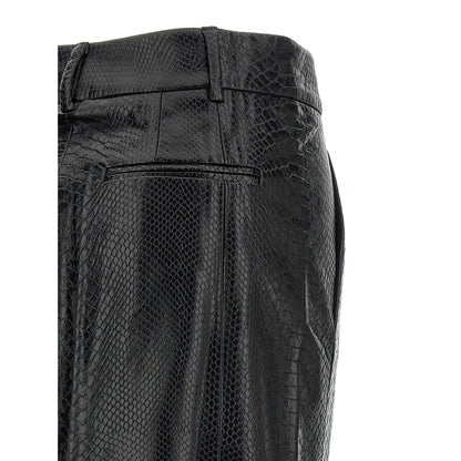 The Andamane Black Polyethylene Midi Skirt