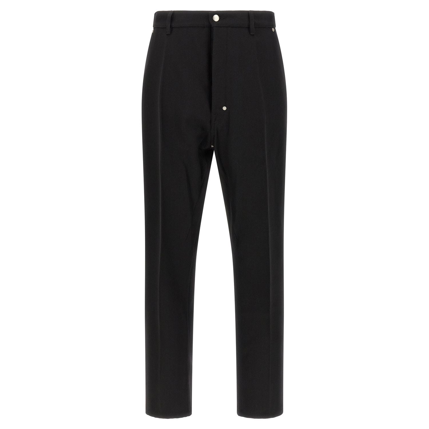 Rick Owens Black Cotton Casual Pants