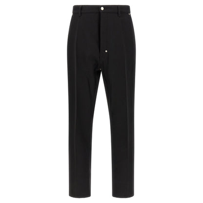 Rick Owens Black Cotton Casual Pants