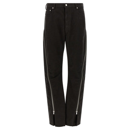 Rick Owens Black Cotton Flared Pants