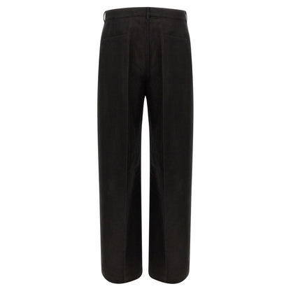 Rick Owens Black Ramie Casual Pants