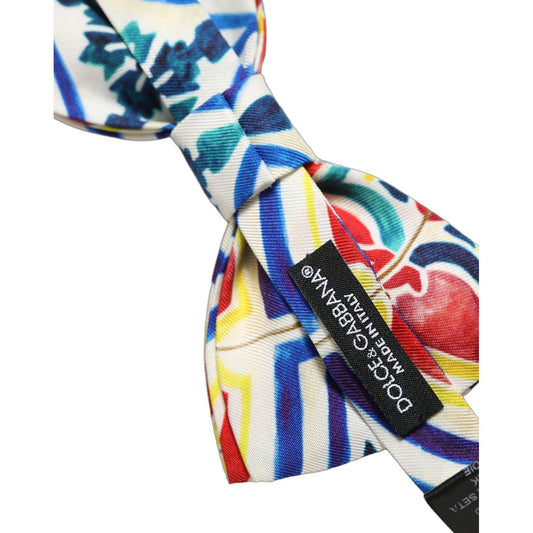Dolce & Gabbana Men Multicolor Majolica Adjustable Neck Papillon Bow Tie