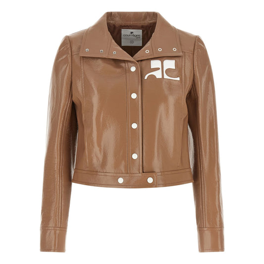 Courrèges Brown Cotton Full-Length Jacket