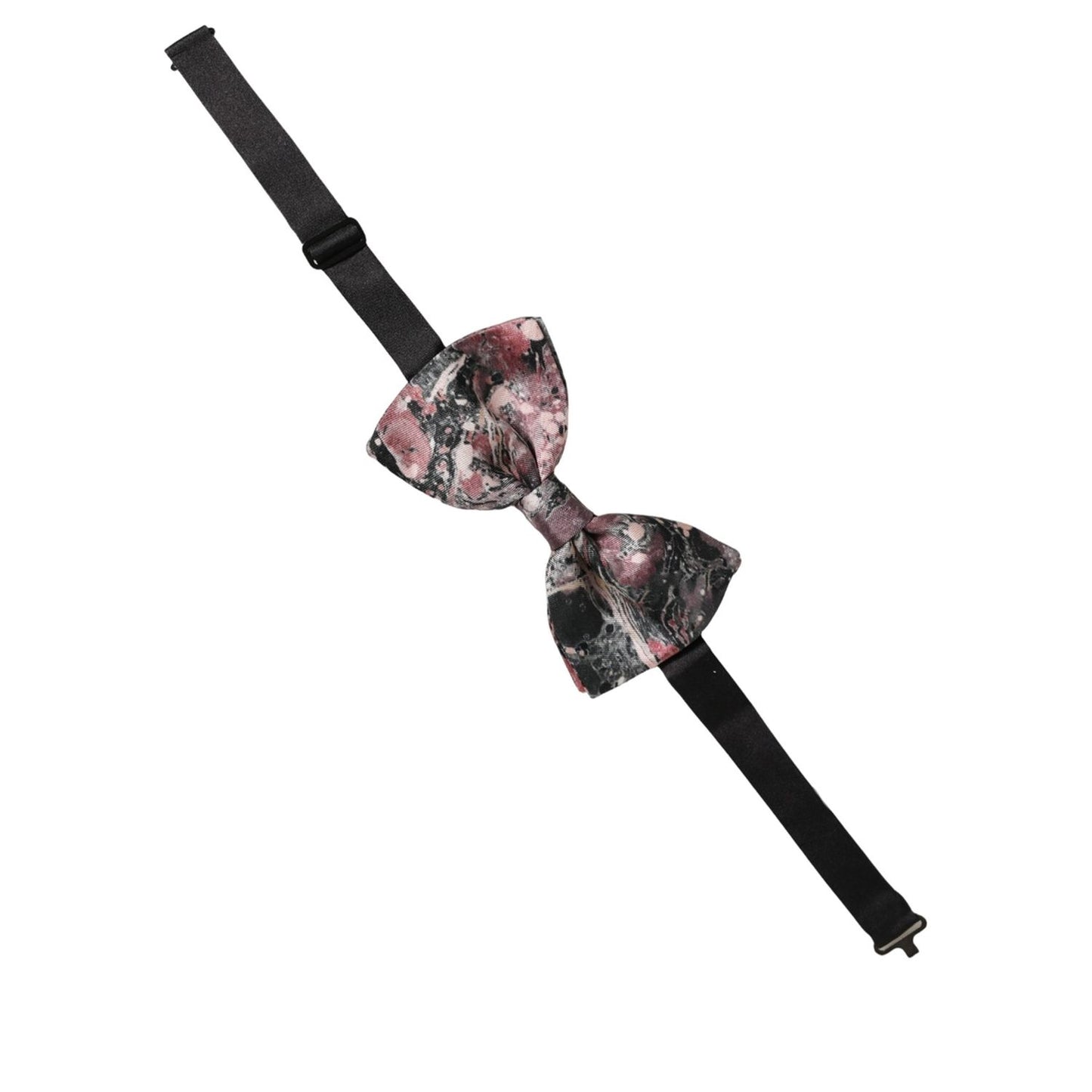 Dolce & Gabbana Multicolor Marble Silk Adjustable Neck Papillon Bow Tie