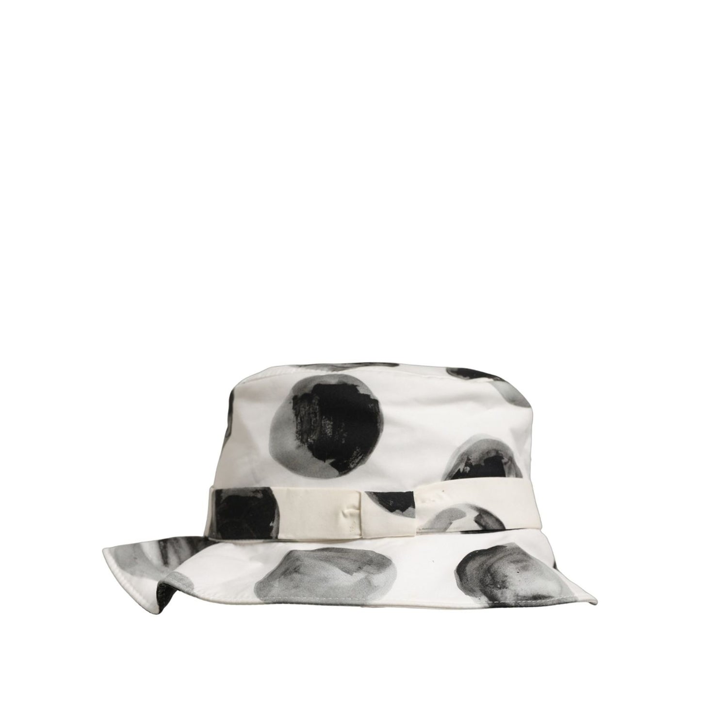 Dolce & Gabbana White Cotton Big Polka Dot Pattern Bucket Hat