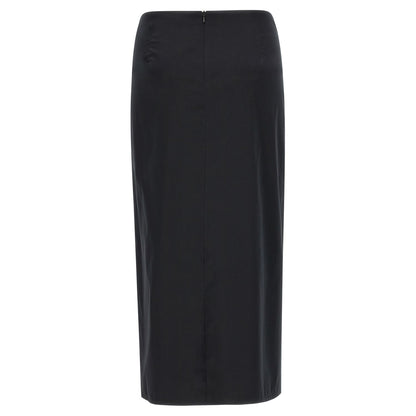 Max Mara Black Cotton Midi Skirt
