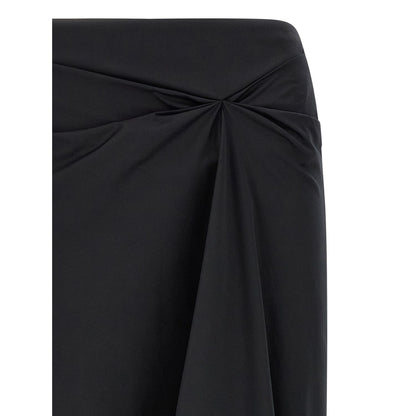 Max Mara Black Cotton Midi Skirt