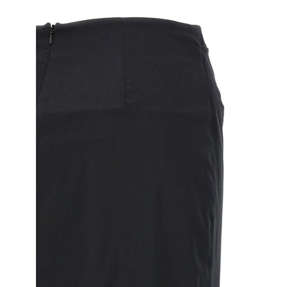 Max Mara Black Cotton Midi Skirt