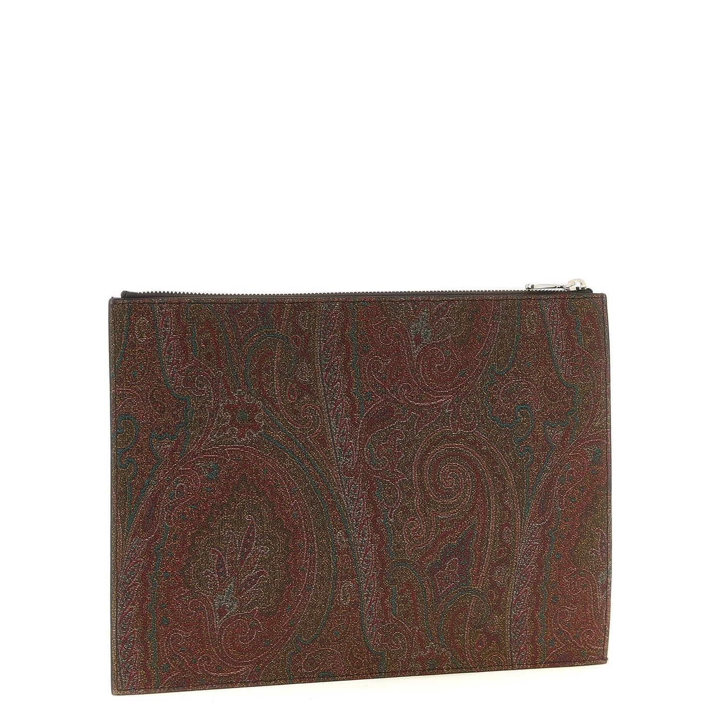 Etro Brown Cotton Clutch Bag