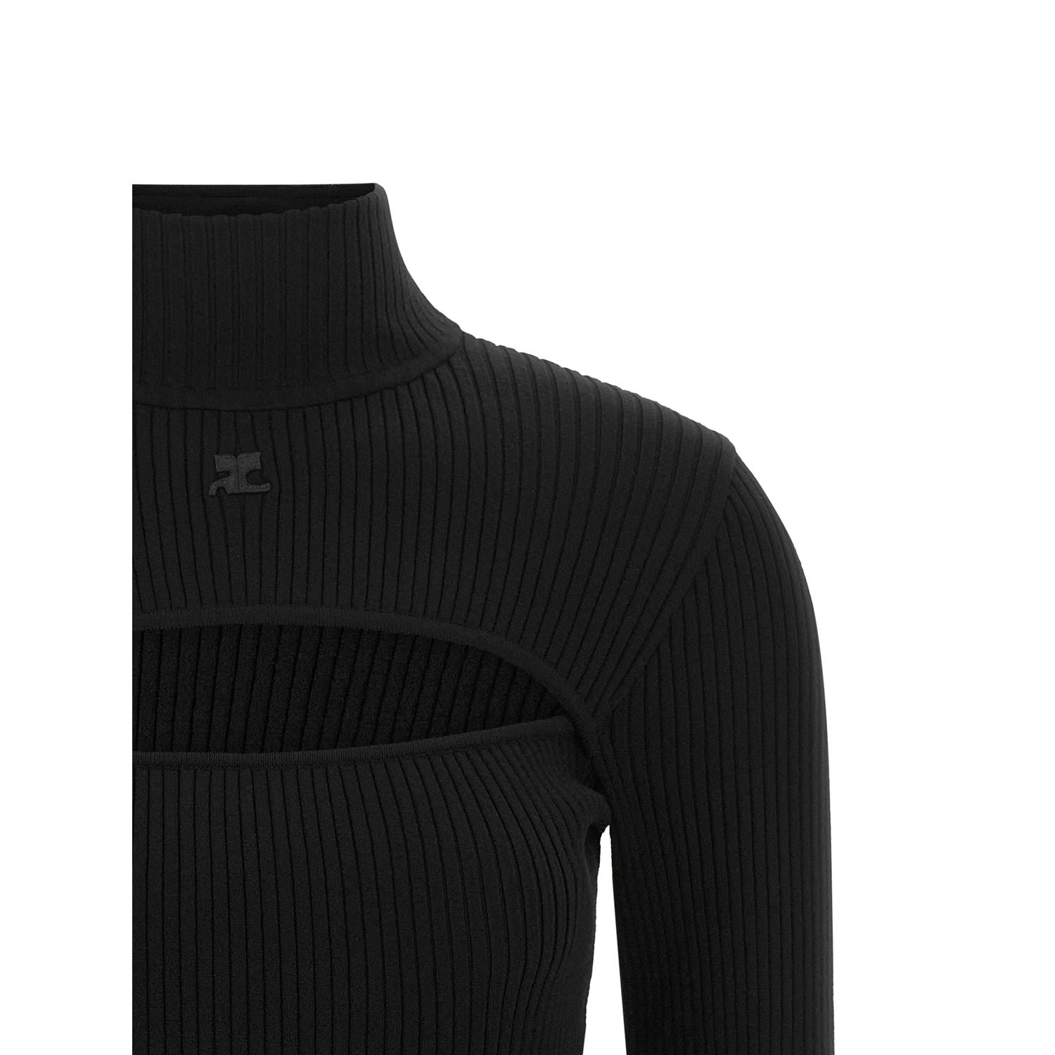 Courrèges Black Viscose Cardigan