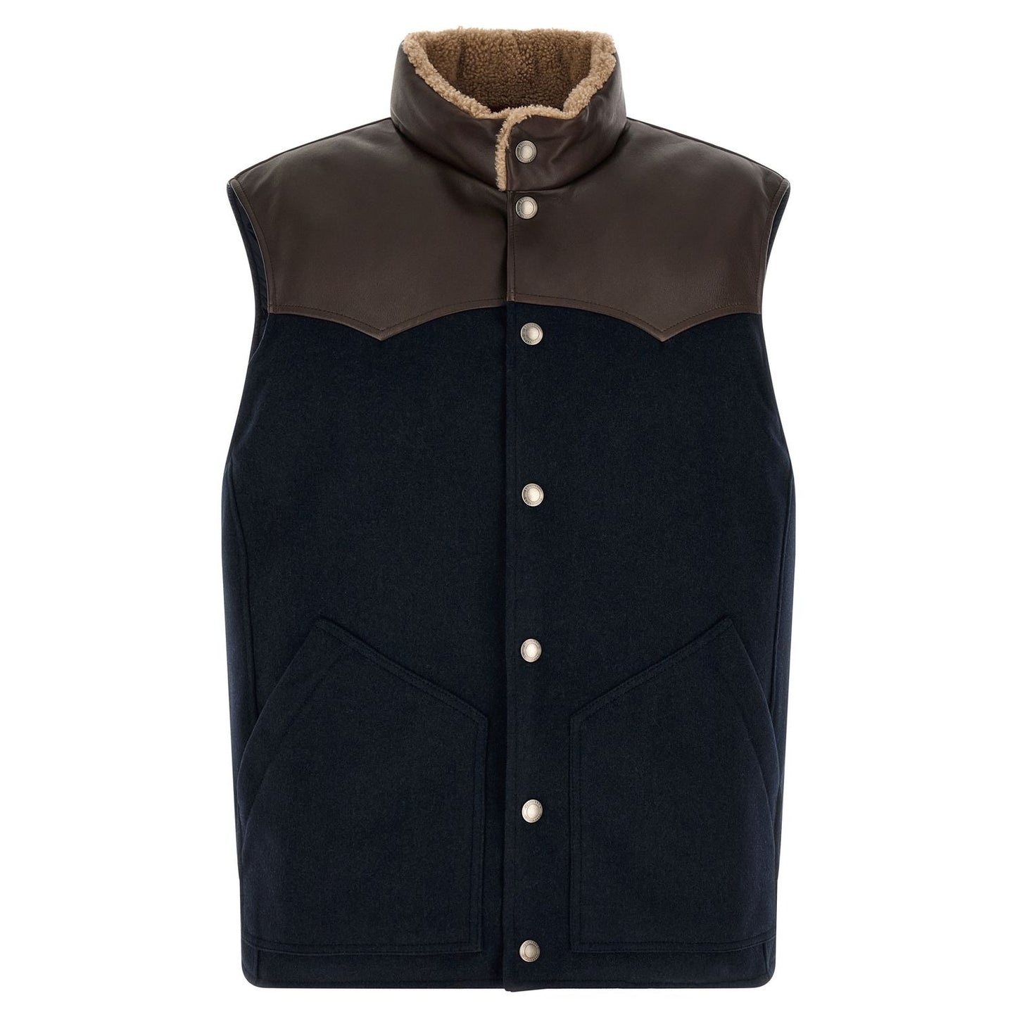 Brunello Cucinelli Blue Wool Sleeveless Jacket