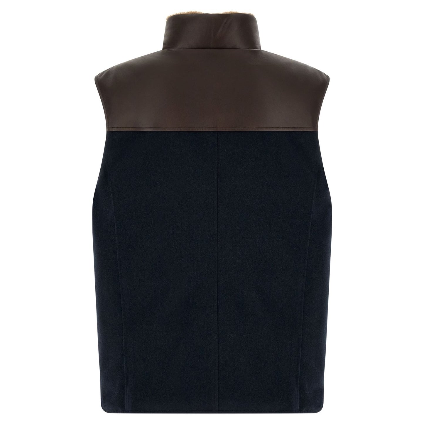 Brunello Cucinelli Blue Wool Sleeveless Jacket