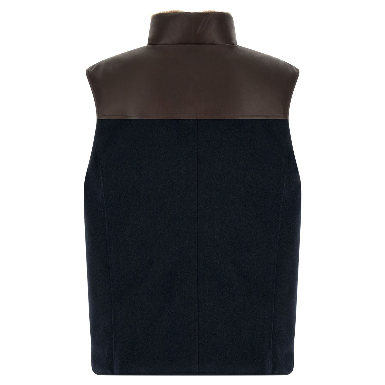 Brunello Cucinelli Blue Wool Sleeveless Jacket
