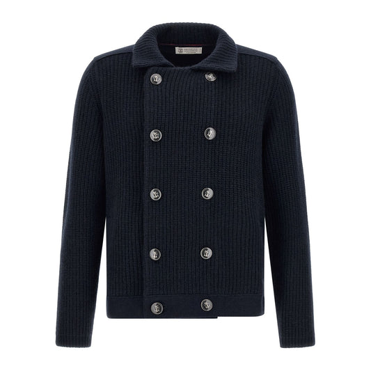 Brunello Cucinelli Blue Cashmere Cardigan