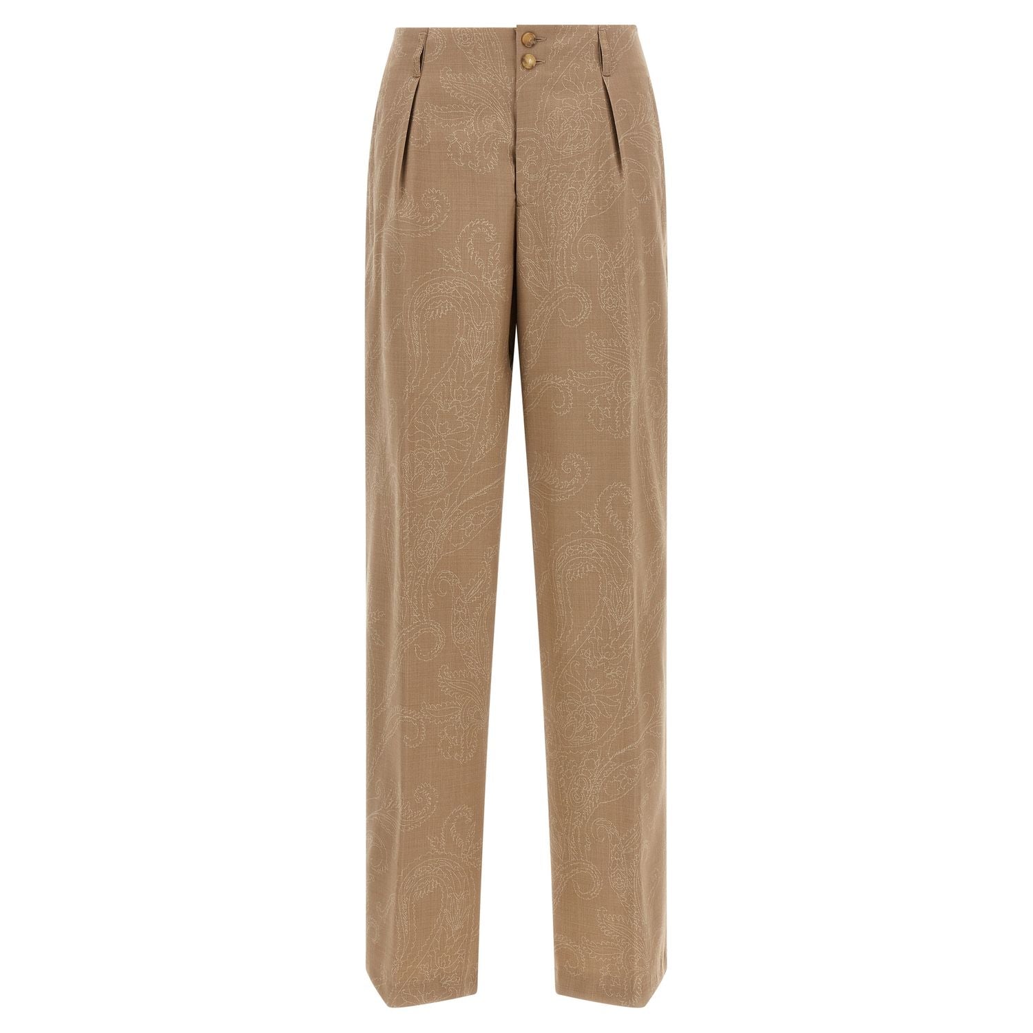 Etro Beige Wool Dress Pants