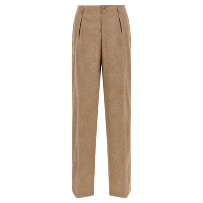 Etro Beige Wool Dress Pants