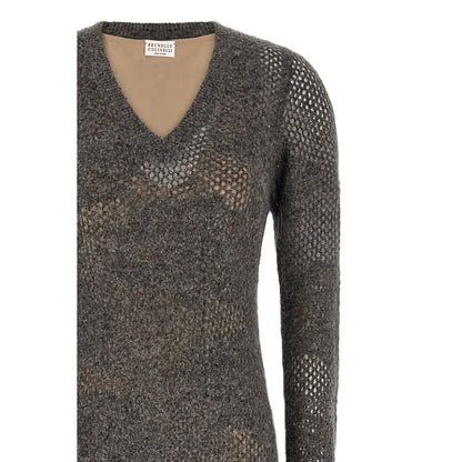 Brunello Cucinelli Gray Nylon Casual Dress