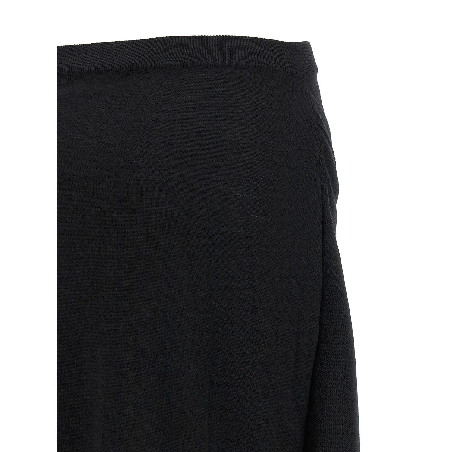 Lemaire Black Wool Midi Skirt