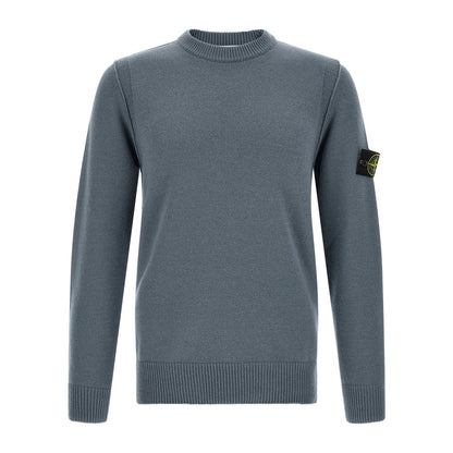 Stone Island Blue Virgin Wool Cardigan