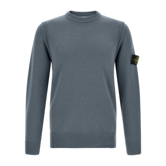 Stone Island Blue Virgin Wool Cardigan