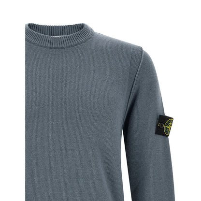Stone Island Blue Virgin Wool Cardigan