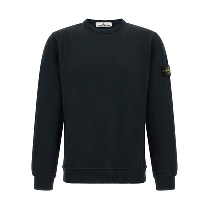 Stone Island Blue Cotton Sweatshirt