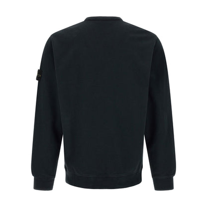 Stone Island Blue Cotton Sweatshirt