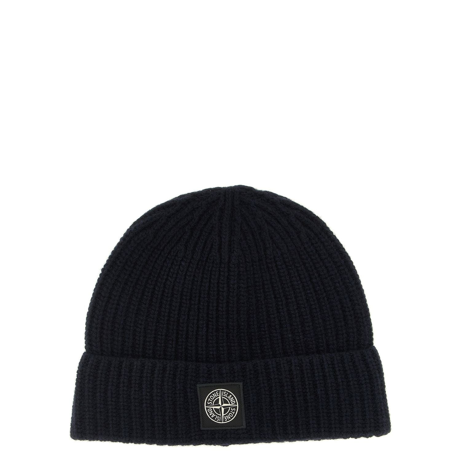 Stone Island Blue Virgin Wool Beanie