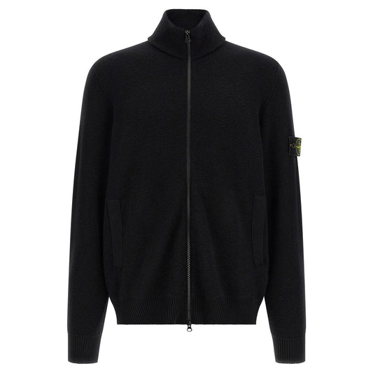 Stone Island Black Virgin Wool Cardigan