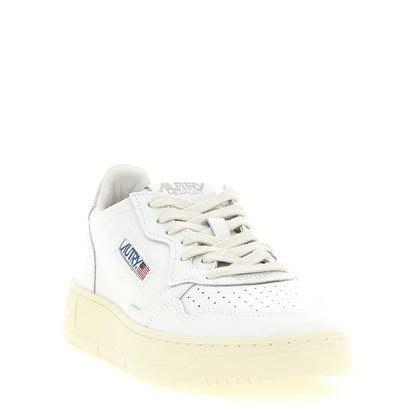 Autry Beige Cowhide Low Top Sneakers