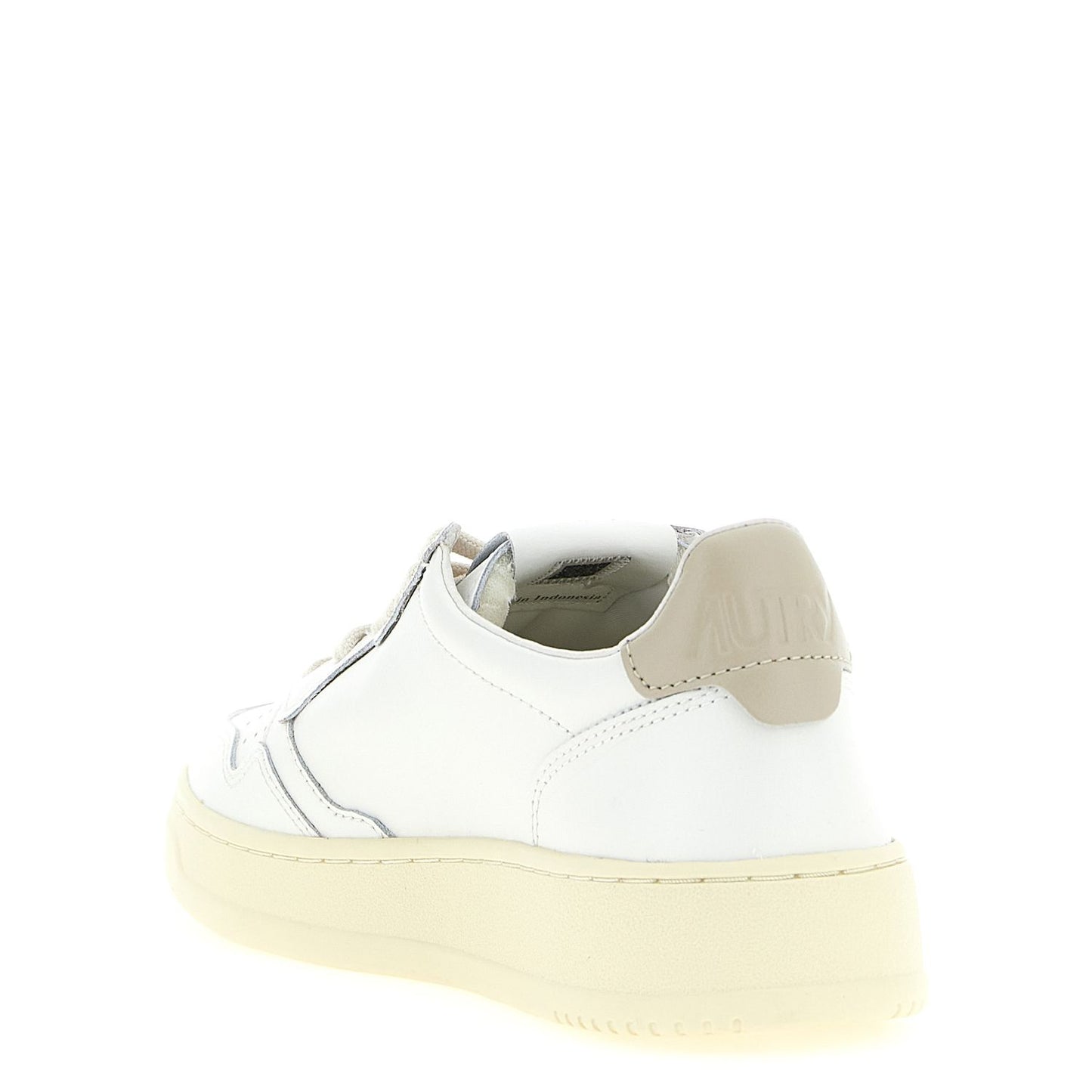 Autry Beige Cowhide Low Top Sneakers