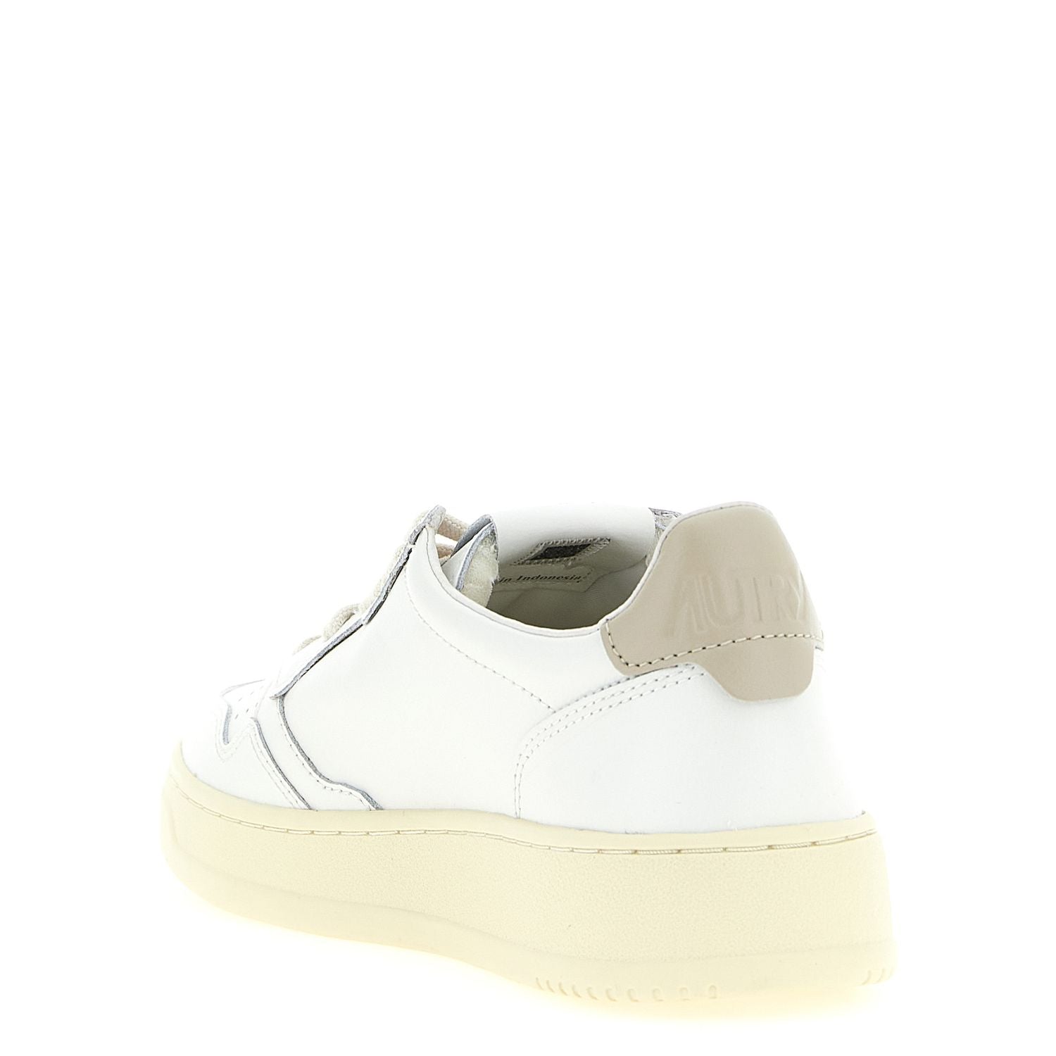 Autry Beige Cowhide Low Top Sneakers