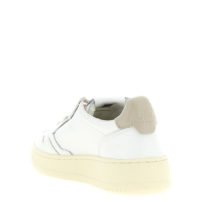 Autry Beige Cowhide Low Top Sneakers