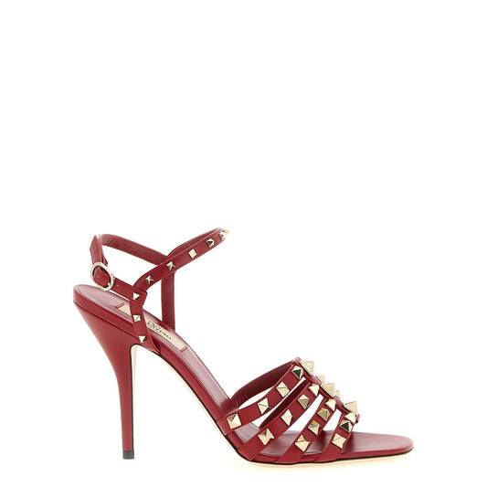 Valentino Garavani Red Calfskin Stiletto Heel Sandals