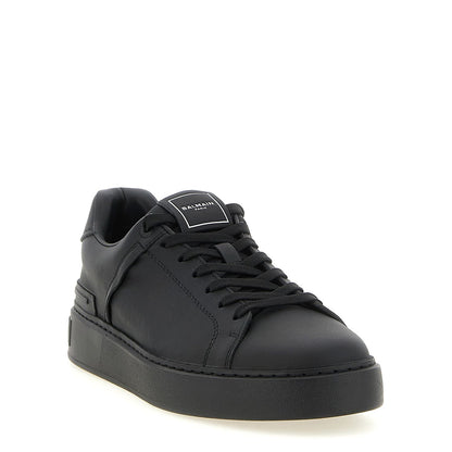 Balmain Black Calfskin Low Top Sneakers