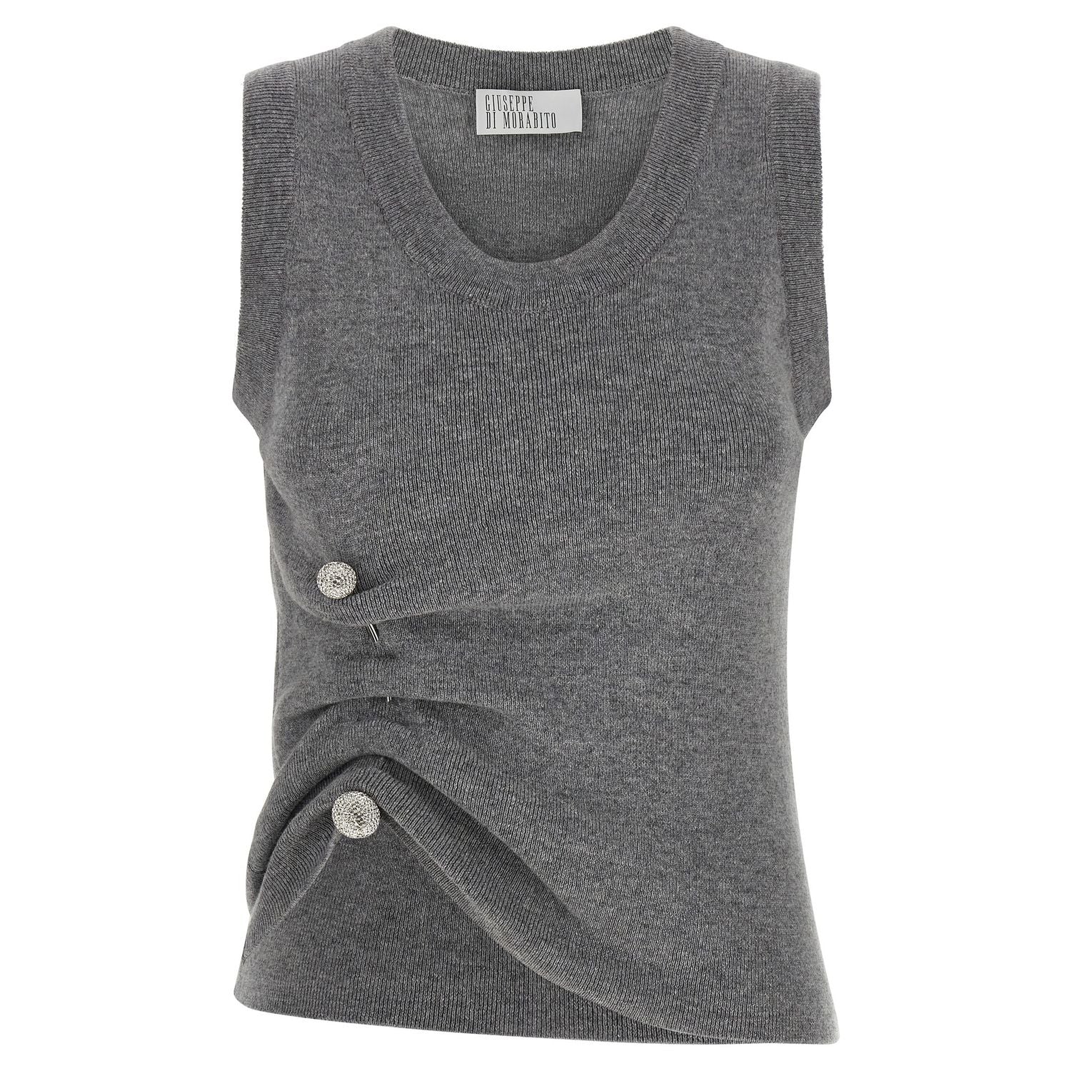 Giuseppe Di Morabito Gray Virgin Wool Sleeveles Sweater