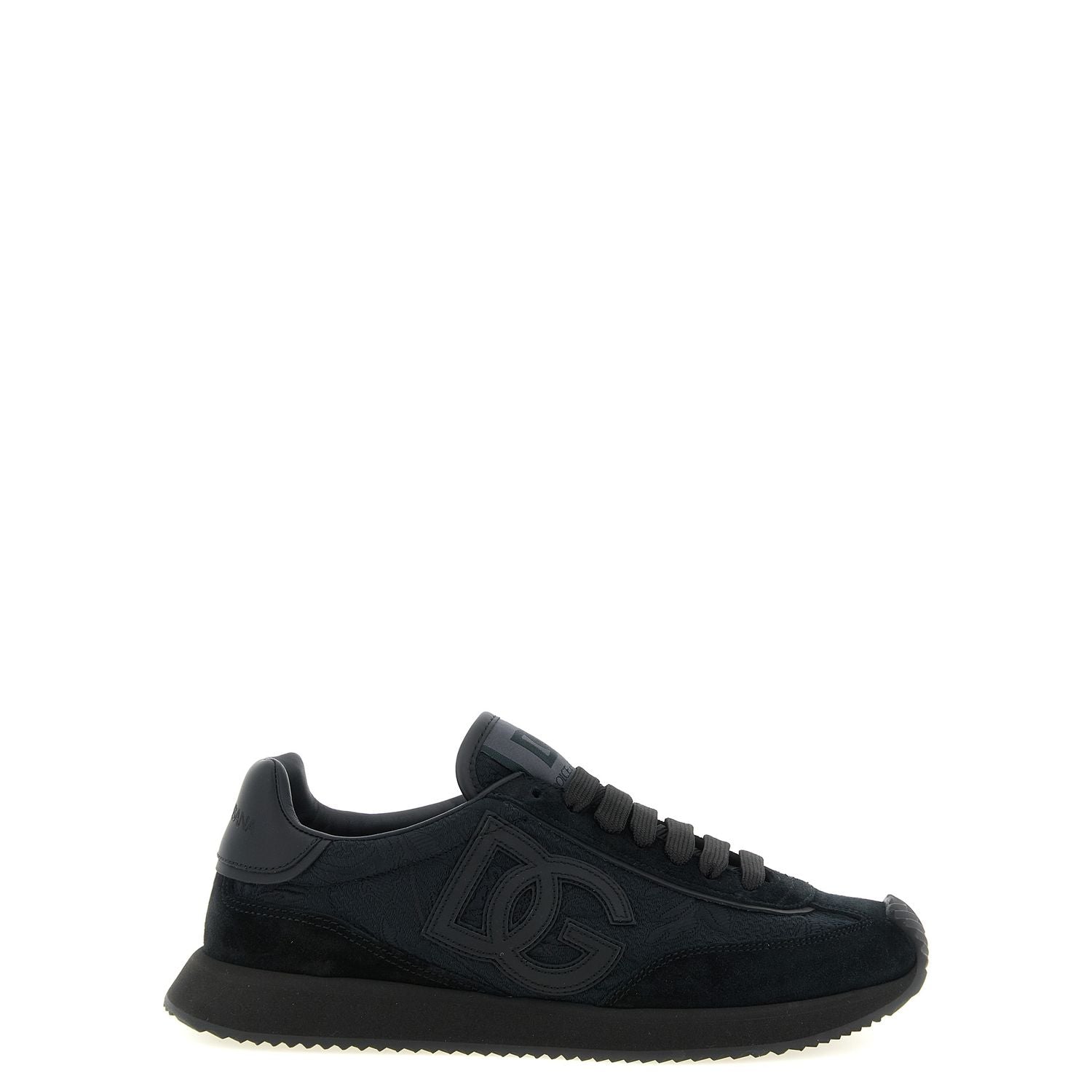 Dolce & Gabbana Black Leather Athletic Sneakers