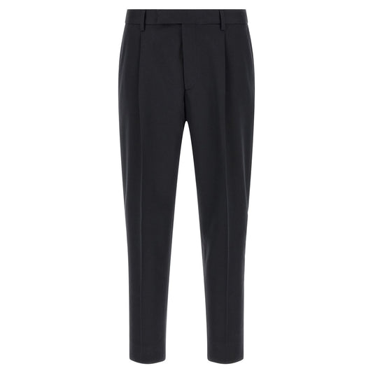 ZEGNA Blue Cotton Dress Pants