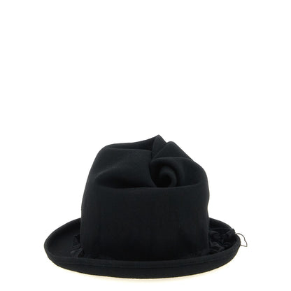 Yohji Yamamoto Black Wool Fedora