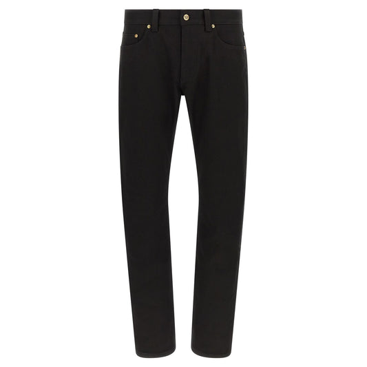 Versace Black Cotton Straight-Leg Jeans