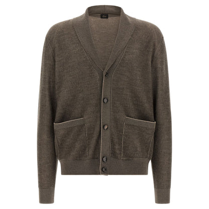 Brioni Brown Cashmere Cardigan