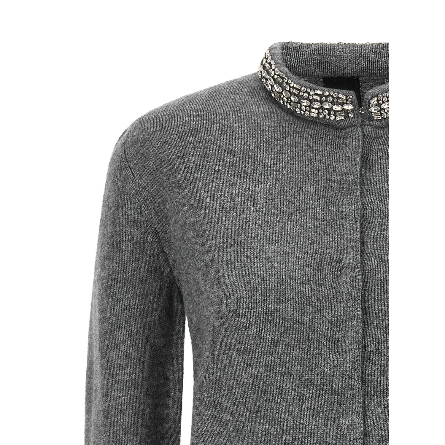 PINKO Gray Wool Cardigan