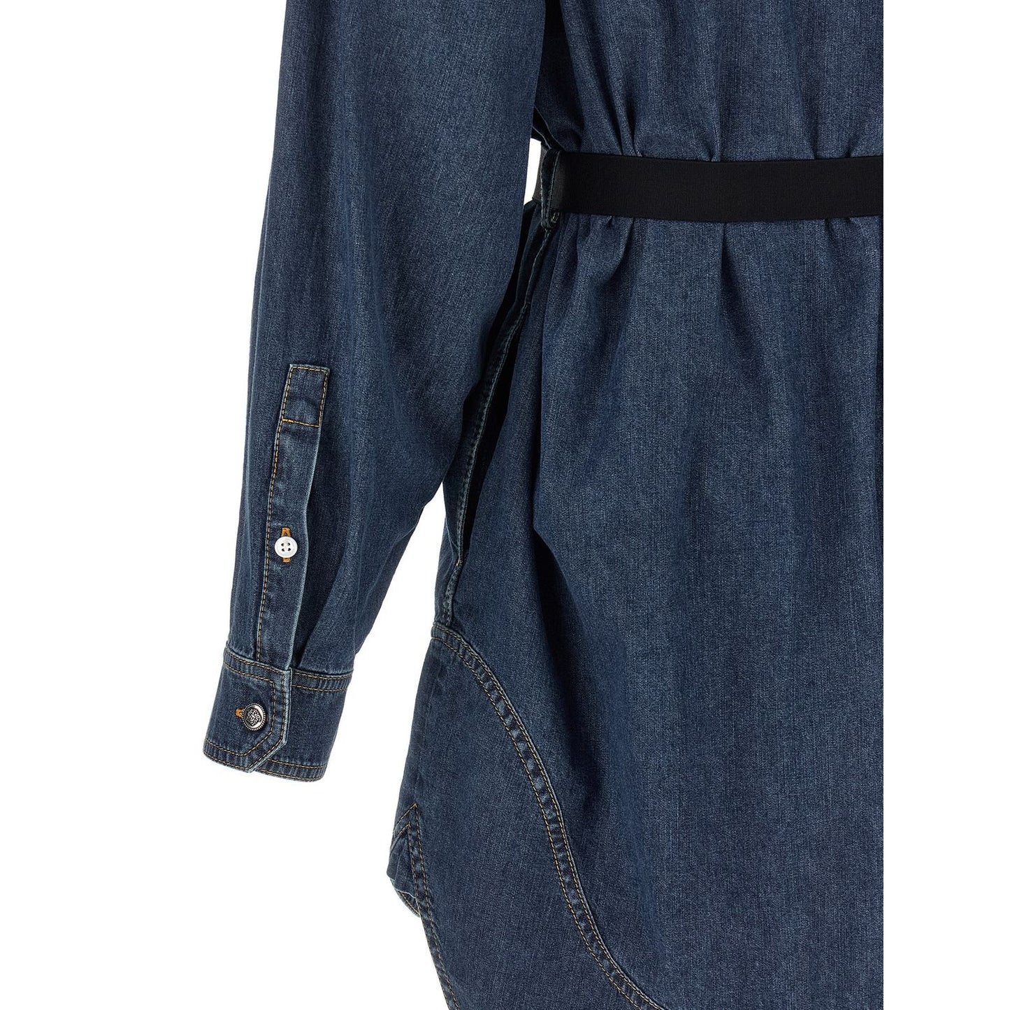 Versace Blue Cotton Short Dress